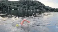  ??  ?? Pictured is Neil Meadows, who is a member of Loughborou­gh Swimming Club Masters Squad, during the race.