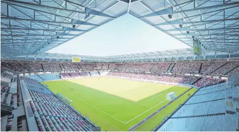  ?? FOTO: DPA ?? So soll es aussehen, das neue Freiburger Stadion, in dem der Bundesligi­st ab Sommer 2020 spielen will.