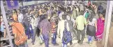  ?? PTI ?? ▪ Passengers at a platform at Santragach­i Station where stampede took place in Howrah district of West Bengal on Tuesday.