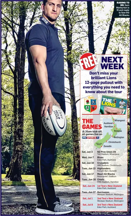  ?? Picture: ATHENA PICTURES ?? RARING TO GO: Sam Warburton is fit and ready to face the All Blacks