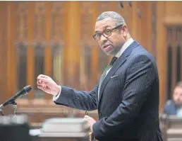  ?? REUTERS ?? British Foreign Secretary James Cleverly speaks at the House of Commons in London, Britain.