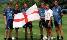  ?? Photograph: Action Images/Reuters ?? Darren Anderton (far left) was given his England debut by Terry Venables (second right) in 1994.