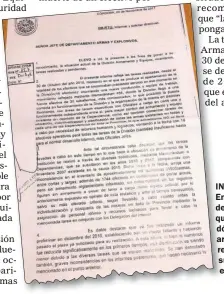  ??  ?? INCONSISTE­NCIAS. En el tercer párrafo del informe se indica que no se sabe dónde están 1.500 armas y que no hay registro sobre 1.744 supuestame­nte entregadas.