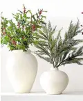  ?? ?? Bright red berries and glossy green leaves for a vase or holiday centerpiec­e
