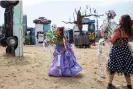  ?? Photograph: Jonny Weeks/The Guardian ?? Performers at Carhenge.