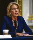  ?? Al Drago / Bloomberg ?? Betsy DeVos is said to be considerin­g the use of federal funds in arming teachers after a request from a Texas agency.