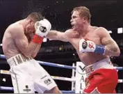  ?? Ed Mulholland Getty I mages ?? CANELO ALVAREZ dominated Callum Smith in his long- awaited return to the ring on Saturday night.