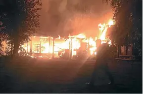  ??  ?? A man was lucky to escape with his life when a fire broke out at Old Macdonald’s Farm Holiday Park in Ma¯ rahau.