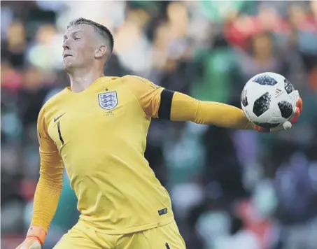  ??  ?? Jordan Pickford in action for England against Nigeria.