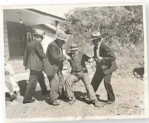  ??  ?? It was 1929 and Melancthon Cliser, 62, refused to budge from his general store, service station, and house on 46 acres near Thornton Gap. So federal agents led him away in handcuffs.