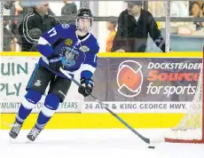 ??  ?? Wenatchee Wild defenceman Slava Demin is one of two players from the British Columbia Hockey League to get B-level status on the NHL Central Scouting list for the 2018 NHL draft.