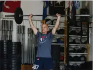  ?? OWEN MCCUE - MEDIANEWS GROUP ?? Kurt Stein, 55, lifts a barbell at CrossFit Rage in Skippack in preparatio­n for this weekend’s CrossFit Games.