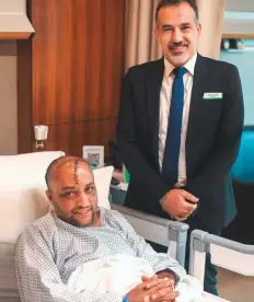  ?? ?? ■
Nasser Ahmad Ghani Zada with Dr Khaldoun Osman after his successful surgery at Saudi German Hospital in Dubai.