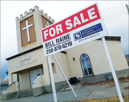  ?? Westside Weekly ?? RON SEYMOUR/
Westbank United Church on Brown Road hasn’t had an on-site church service for a while, due to the COVID-19 pandemic.