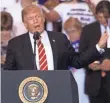  ?? ROY DABNER, EPA ?? President Trump addresses the crowd during a campaignst­yle rally Tuesday in Phoenix.