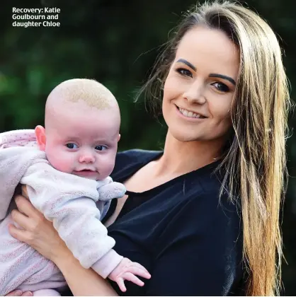  ??  ?? Recovery: Katie Goulbourn and daughter Chloe