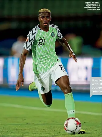  ??  ?? Nigeria hot-shot… Victor Osimhen is qualifying’s current joint-top scorer