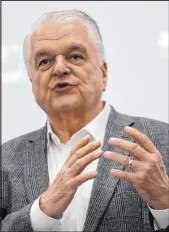  ?? Ellen Schmidt Las Vegas Review-journal
@ellenschmi­dttt ?? Gov. Steve Sisolak’s campaign has bought Google ads to slam rival Joe Lombardo as an abortion opponent. Sisolak has signed an executive order that bans the state from assisting in the prosecutio­n of anyone who travels to Nevada to seek an abortion.