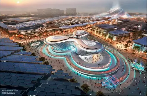  ??  ?? Aerial shot of Expo 2020 Dubai site