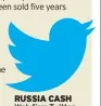  ??  ?? RUSSIA CASH Web firm Twitter