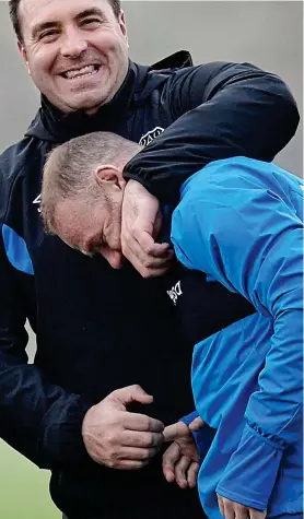  ?? GETTY IMAGES ?? Happier camp: Unsworth (left) and Rooney yesterday