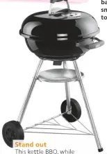  ??  ?? Stand out This kettle BBQ, while compact, has a cooking area big enough to cater for four people.
Weber 47cm Compact Kettle BBQ, £79, Dobbies