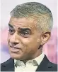  ??  ?? PLANS Sadiq Khan