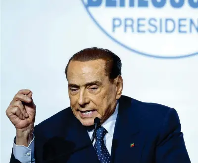  ?? (Ansa) ?? In campo Il presidente di Forza Italia Silvio Berlusconi, 81 anni, ha guidato la campagna elettorale del suo partito e ora sta dettando la linea in vista delle consultazi­oni al Quirinale