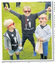  ?? Louis Wright, his cousin Thomas and friend Brody before the scavenger hunt ??