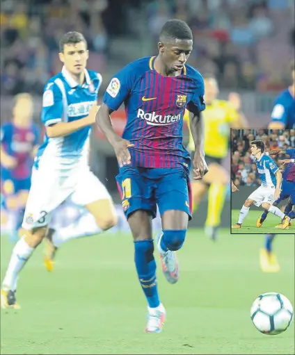  ?? FOTO: P. MORATA ?? Dembélé debutó con nota ante su afición partiendo del banquillo y ahora se espera que sea titular ante la Juventus