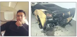  ??  ?? Priven Reddy, 35, chief executive of Kagiso Interactiv­e Media, whose R2m Lamborghin­i was burnt.