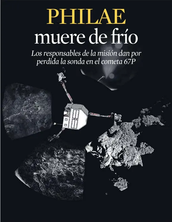  ?? AGENCIA ESPACIAL EUROPEA ?? Imagen facilitada por la Agencia Espacial Europea del lugar donde ha quedado Philae y de su posición más probable