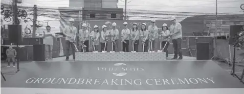  ?? EHDA M. DAGOOC ?? Ascott Limited and Worlwide Central Properties Inc., top officials lead the ceremonial ground breaking of Vitale Suites, located along F. Cabahug Street in Mandaue City.