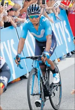  ??  ?? NECESIDAD. Nairo es el líder del Movistar con más tiempo perdido.