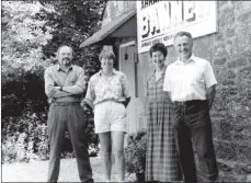  ??  ?? Howard with John and Deanna Millar and Jenni Turnbull outside the old Banner office in 1995. 01_B42howard0­5