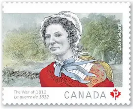  ??  ?? A woman in a Montreal museum was used as a model for the new Laura Secord stamp.