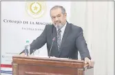  ??  ?? Pablo Bareiro Portillo, candidato a la Corte. Ayer expuso en la audiencia pública.