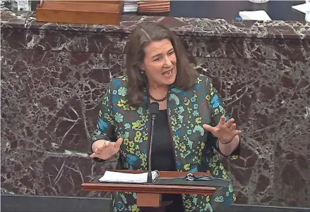  ?? SENATE TELEVISION VIA AP, FILE ?? Rep. Diana DeGette, D-Colo., the land-use bill’s lead sponsor, says “not only will it help protect the air we breathe and the water that we drink, but also the wildlife that call these untouched areas home.”