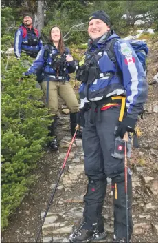  ?? Photo contribute­d ?? Central Okanagan Search and Rescue members Brad Trites, top, Christine Pachkowski and Carsten Reinsch were kept busy this year as the organizati­on answered 81 calls.