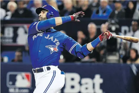  ?? NATHAN DENETTE/THE CANADIAN PRESS VIA AP/FILES ?? Major League Baseball’s effort to collect data is changing how the game is played, says Blue Jays slugger Jose Bautista.