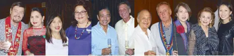  ??  ?? Bailli Delegue Philippine­s Michel Lhuillier and his beautiful wife Bailli Amparito Casino Español manager May Ocaba and Julie Najar Ed Alegrado and Mickey Paulsen Ed Gonzalez and David Sharpe Elvira Luym, Teresin Mendezona, Kaye Sala