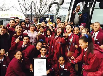  ??  ?? IN UNISON: The Elsies River High School choir managed to clinch second place in the Afrikaans sector of the SA Schools Choral Eisteddfod in Joburg and third place in singing the AU anthem.