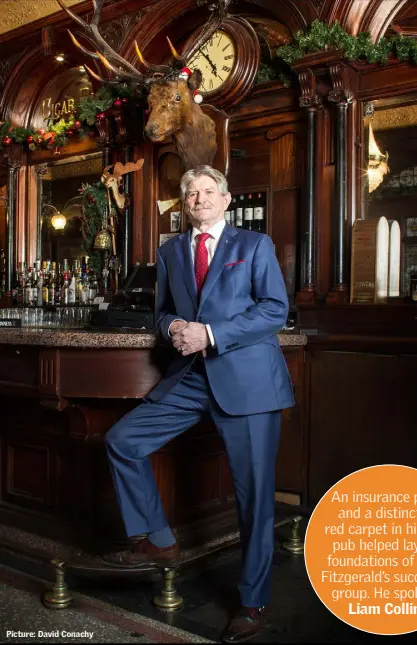  ?? Picture: David Conachy ?? An insurance policy and a distinctiv­e red carpet in his first pub helped lay the foundation­s of Louis Fitzgerald’s successful group. He spoke to Liam Collins