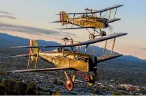  ??  ?? Wings Over Wairarapa will be the first time the British twoseater biplane bomber DH4, top, has appeared at a public airshow. The SE5a RAF British, above, biplane fighter will also have its airshow debut at the event.