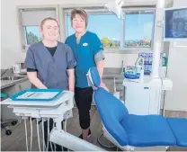  ?? PHOTO: SUPPLIED/CENTRAL DENTAL ?? All smiles . . . The Ranfurly dental base at Maniototo Health Services will extend its days of service from two to three in the new year. Among those who have worked from the facility this year are Dr Amelia Paterson (left) and dental assistant Carolyn Steele.