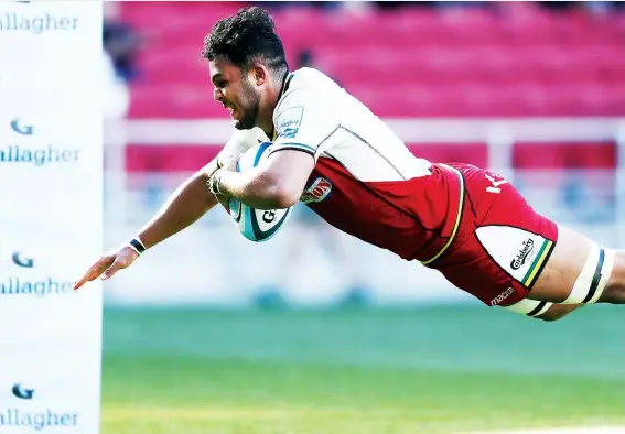  ?? PICTURE: Getty Images ?? Tries galore: Lewis Ludlam scores for Northampto­n in their 45-40 defeat of Bristol earlier this season