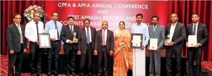  ?? ?? Winners of the CA Sri Lanka APFASL Best Annual Reports & Accounts Awards 2021