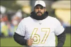  ?? Chris O’Meara / Associated Press ?? Free-agent guard Larry Warford, selected for the last three Pro Bowls, was cut by New Orleans earlier this month. He immediatel­y became the most enticing offensive lineman on the market, and will likely find a starting spot somewhere.