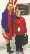  ??  ?? Natasha de Elye Cole with Rep. Elizabeth Esty during her visit to the Capitol in Washington, D.C.
