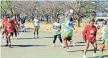  ?? Picture: UVIWE JARA ?? SPORTING CHANCE: Teams from various department­s battled it out on the Sandringha­m netball court for the floating trophy.